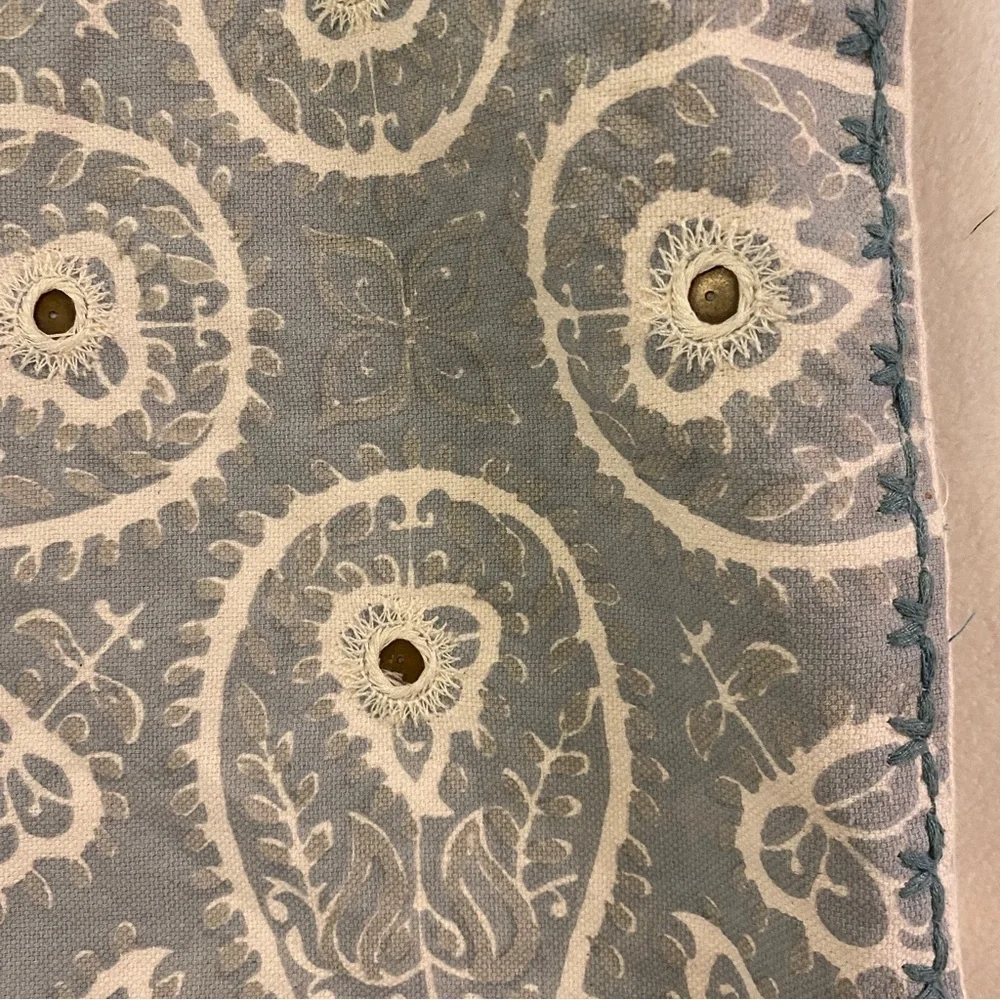 Set of 2 Pottery Barn Paisley Pillow Covers in Light Blue and Cream